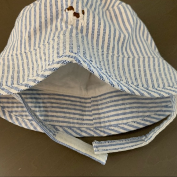 Janie and Jack Railroad Stripe Baby Overalls with Matching Hat, Size 3-6mo - Picture 11 of 12